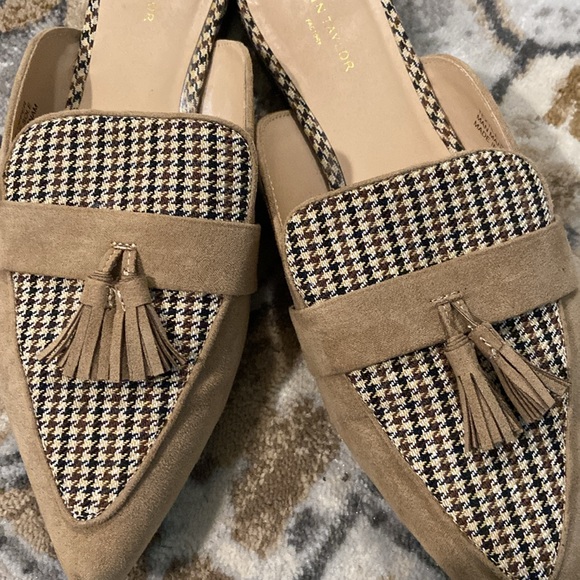 Ann Taylor Plaid Tassel Mule - Picture 2 of 4